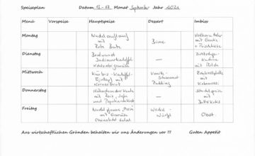 Speiseplan KW 37