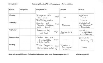 Speiseplan KW 39