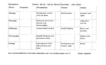 Speiseplan KW 49